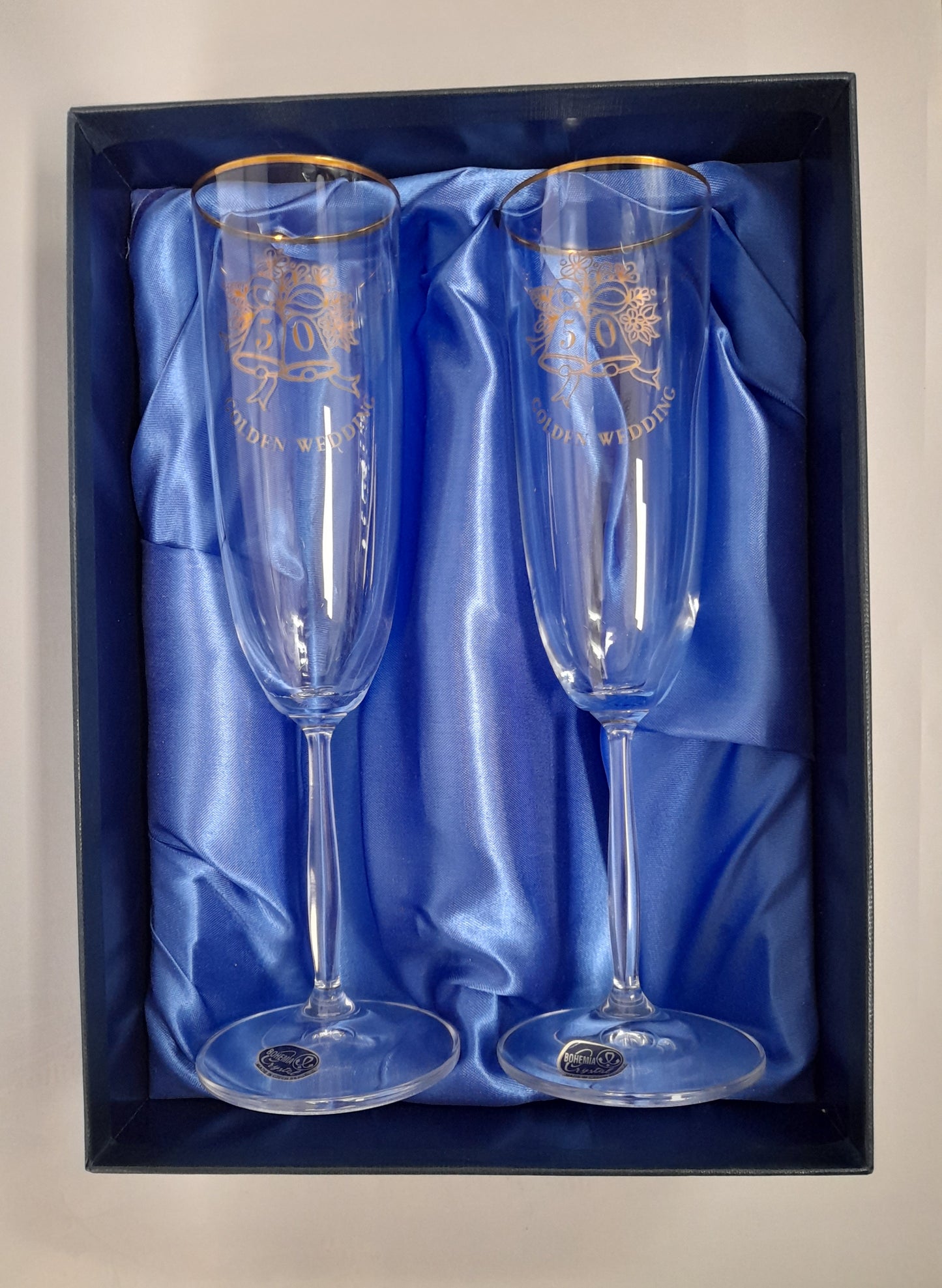 Bohemia Crystal - 50 Golden Wedding Anniversary Champagne Flute