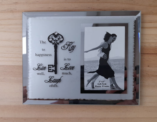 Glass/Mirrored Key Photo Frame