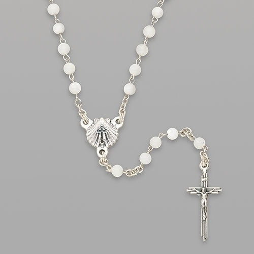 White Mother of Pearl Baptism Rosary