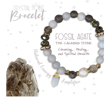 Crystal Point Bracelet Gift Set - Fossil Agate