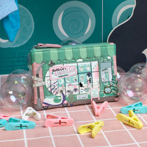 Vendula | Bubble Cats Zipper Key Coin Purse | Vendula London