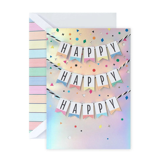 Signature Birthday Card - Happy Happy Happy | Hallmark