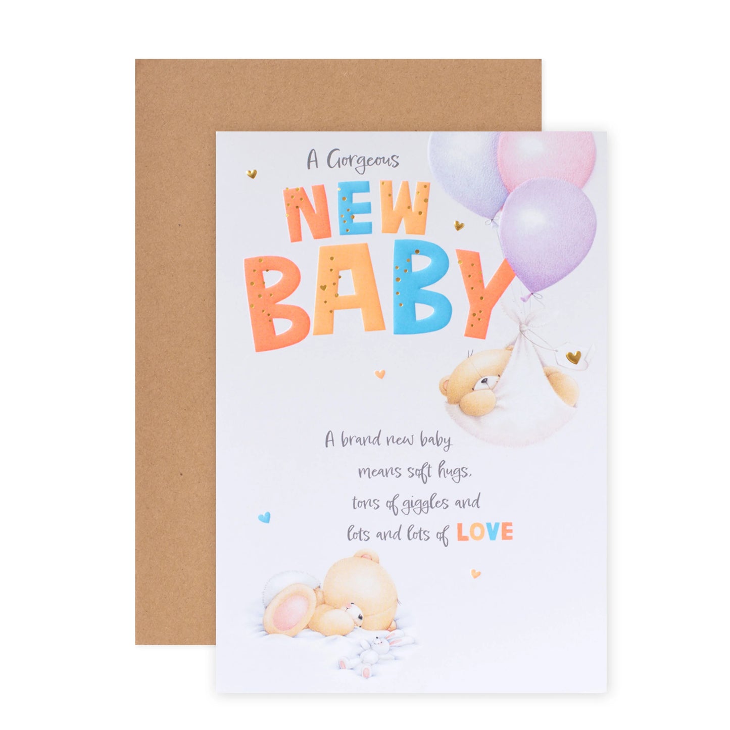 Forever Friends New Baby Celebration Card - Soft Hugs & Giggles | Hallmark