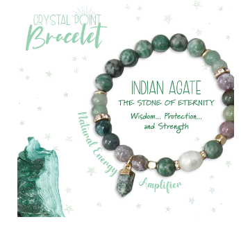 Crystal Point Bracelet Gift Set - Indian Agate