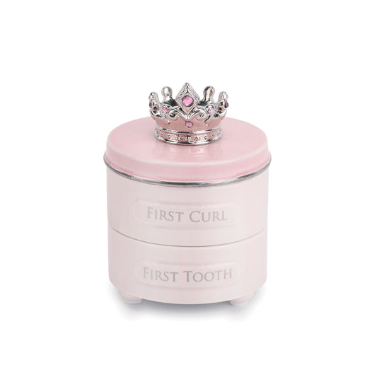 First Tooth & Curl Keepsake Box - Pink