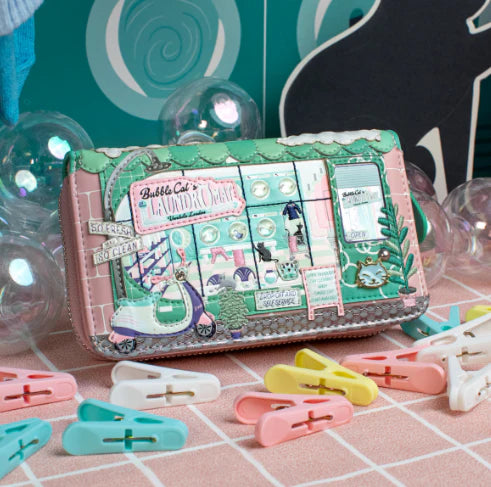 Vendula | Bubble Cats Medium Ziparound Wallet | Vendula London