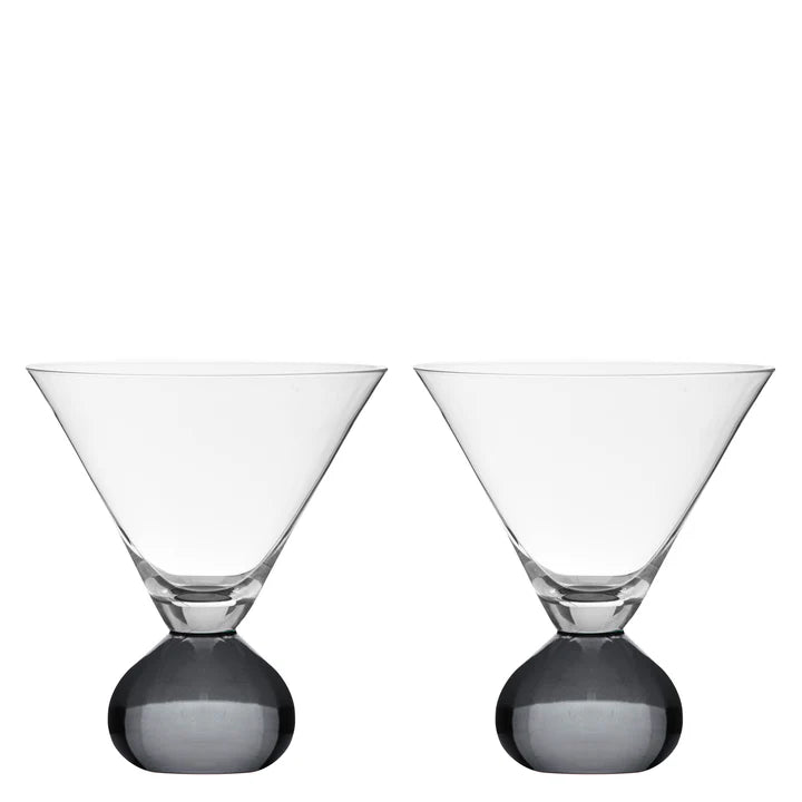 Zephyr Charcoal 2pk Martini Glass