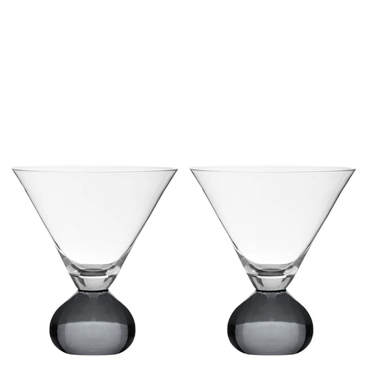 Zephyr Charcoal 2pk Martini Glass
