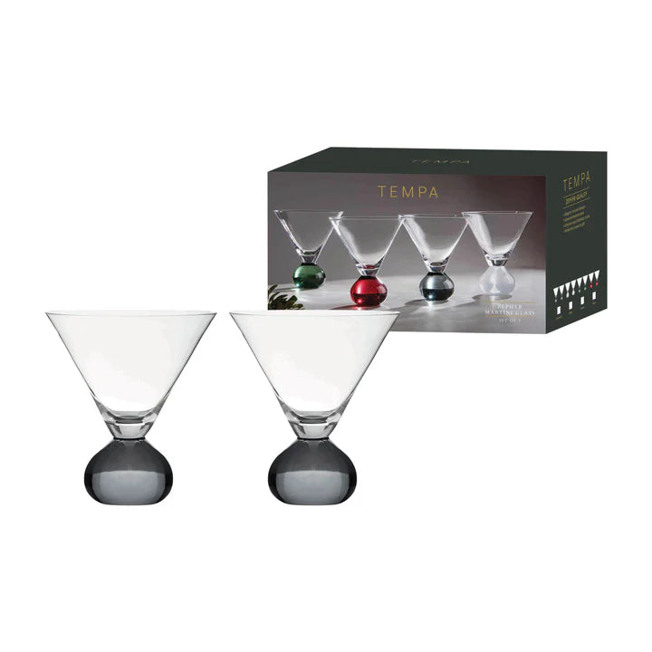 Zephyr Charcoal 2pk Martini Glass