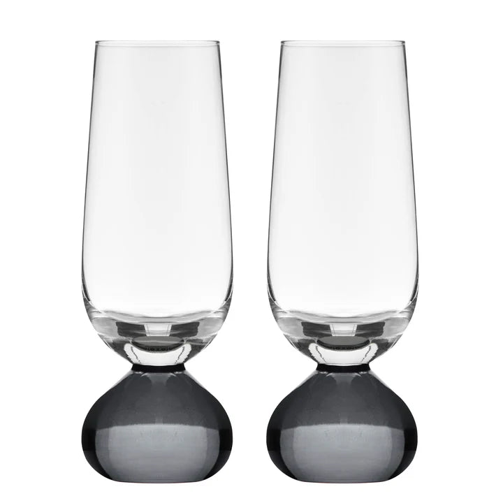 Zephyr Charcoal 2pk Champagne Glass