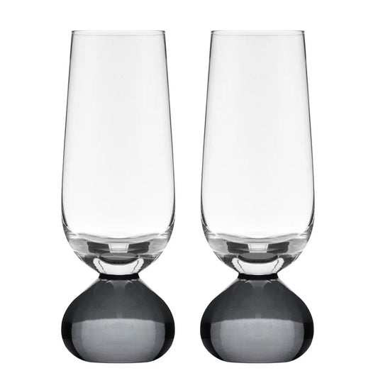 Zephyr Charcoal 2pk Champagne Glass