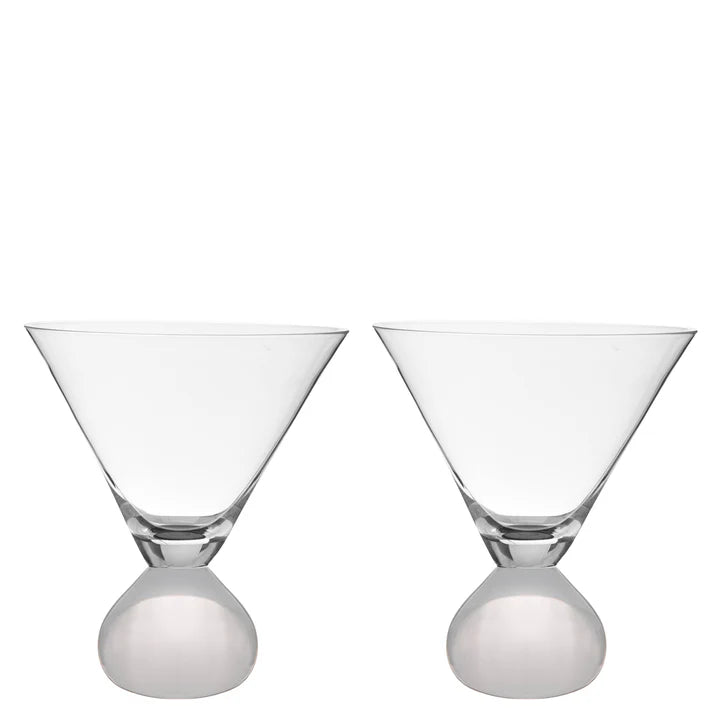 Zephyr White 2pk Martini Glass