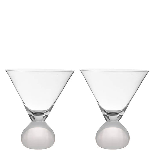 Zephyr White 2pk Martini Glass