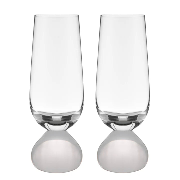 Zephyr White 2pk Champagne Glass