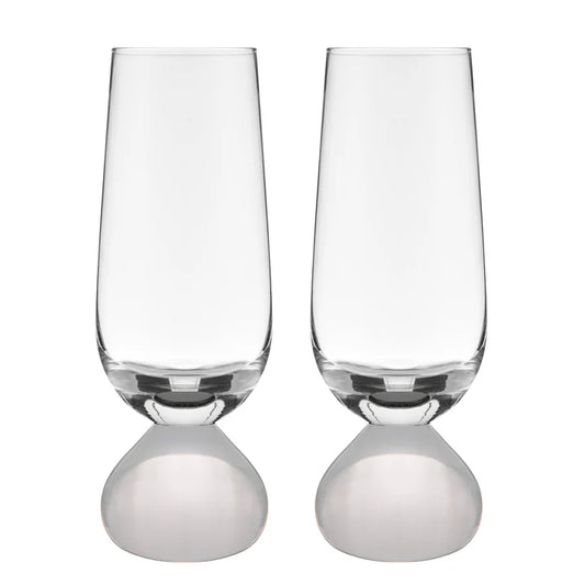 Zephyr White 2pk Champagne Glass