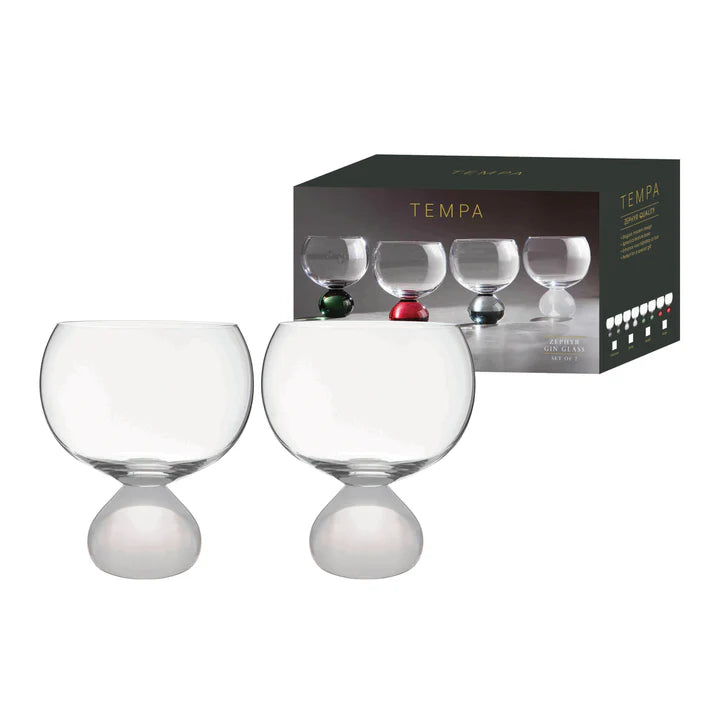 Zephyr White 2pk Gin Glass