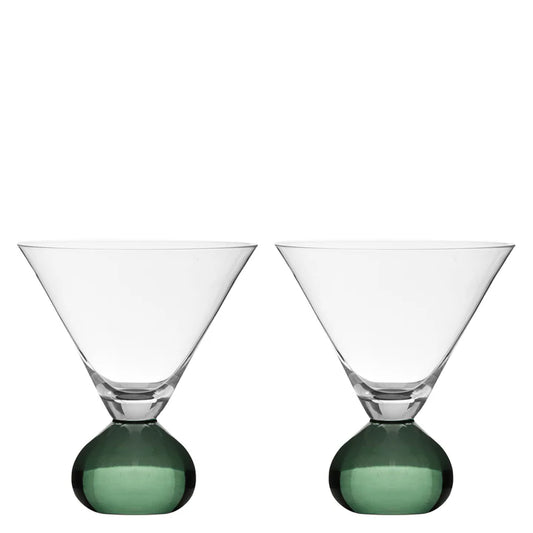 Zephyr Green 2pk Martini Glass