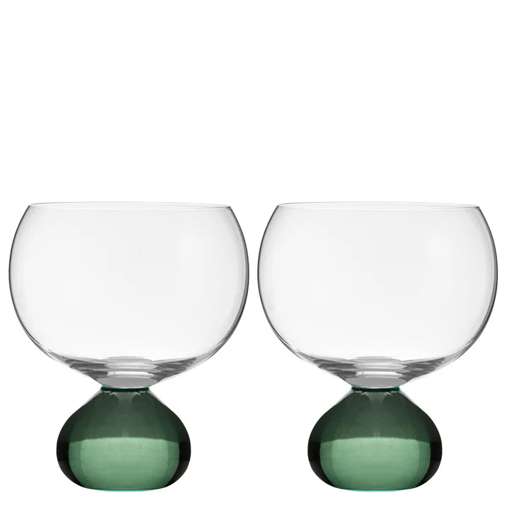 Zephyr Green 2pk Gin Glass