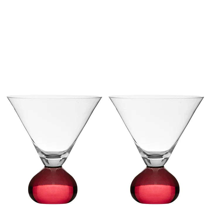 Zephyr Ruby 2pk Martini Glass