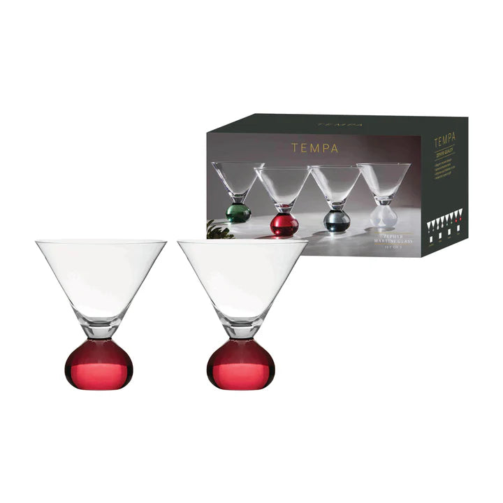 Zephyr Ruby 2pk Martini Glass