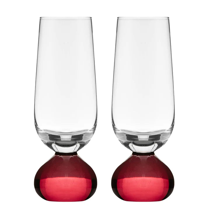 Zephyr Ruby 2pk Champagne Glass
