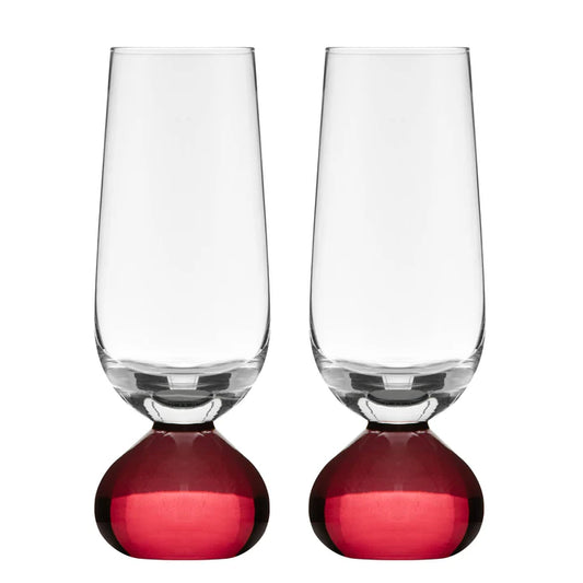 Zephyr Ruby 2pk Champagne Glass