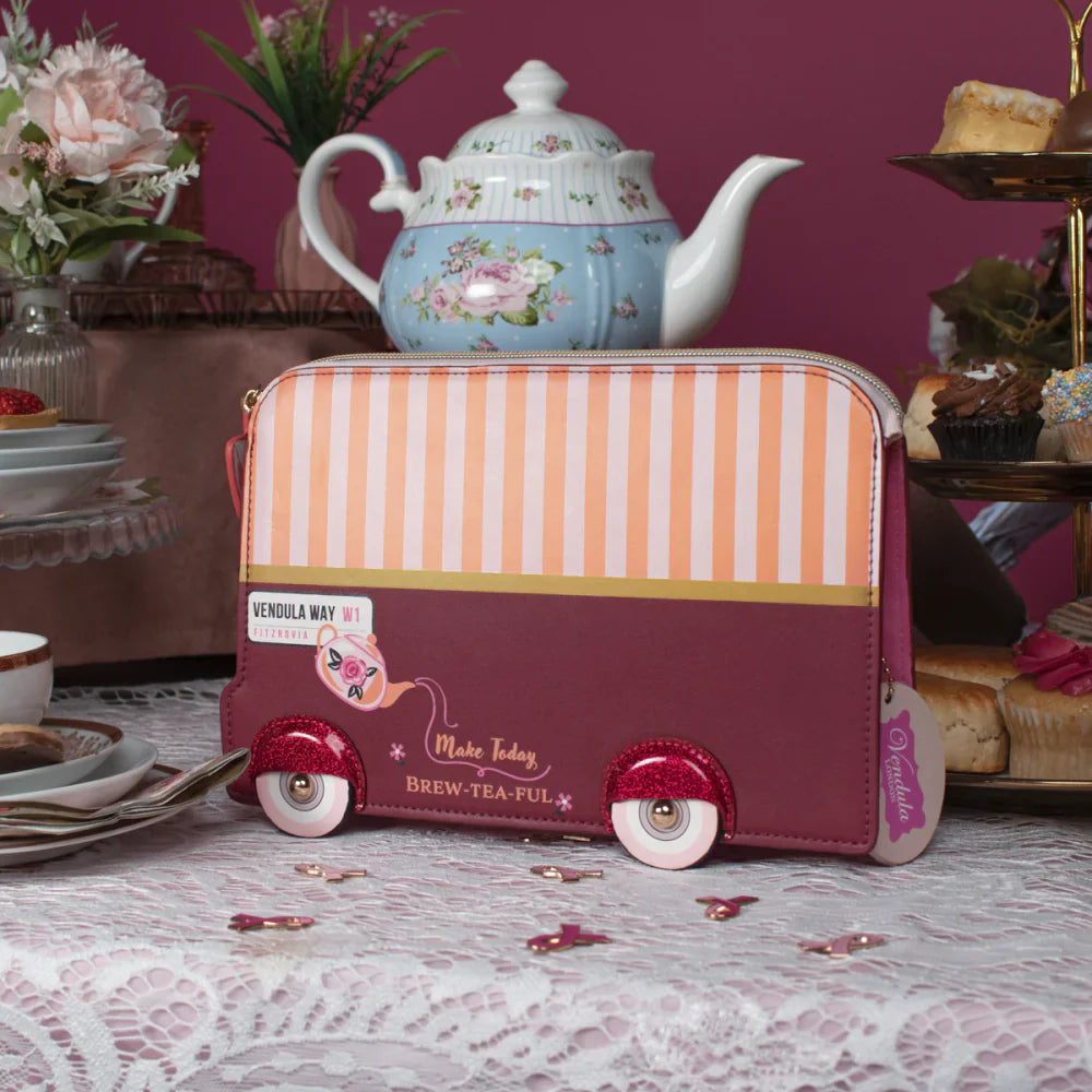 Perfectly Pink Afternoon Tea Bus Pouch Bag | Vendula London