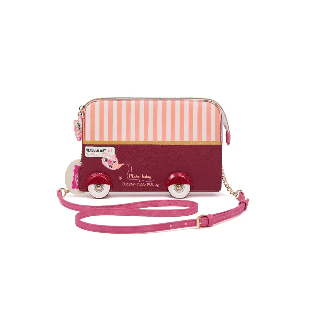Perfectly Pink Afternoon Tea Bus Pouch Bag | Vendula London