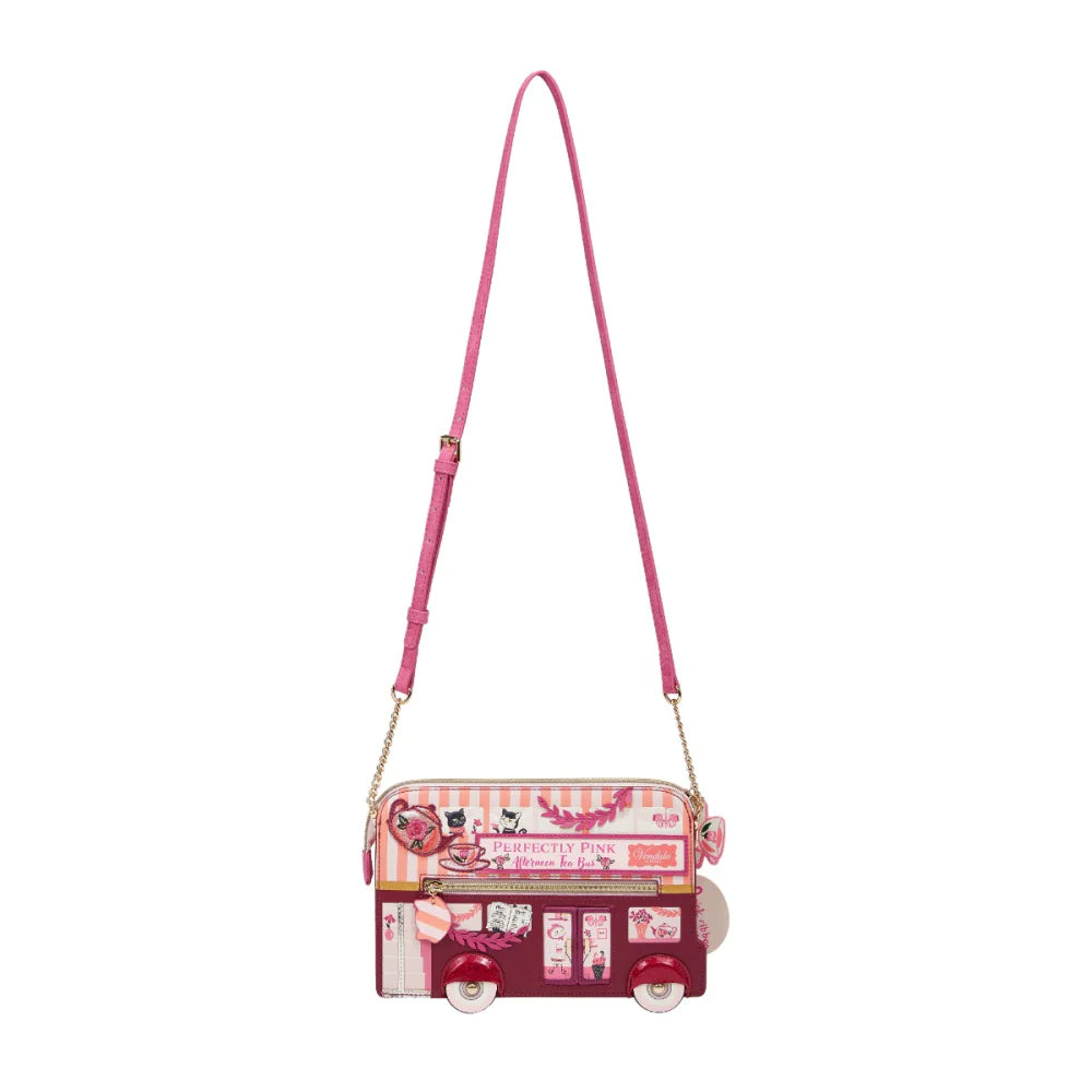 Perfectly Pink Afternoon Tea Bus Pouch Bag | Vendula London