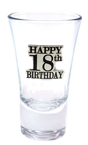 18th Birthday Badged Shot Glass
