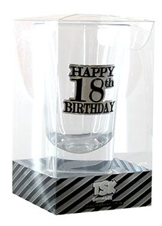18th Birthday Badged Shot Glass
