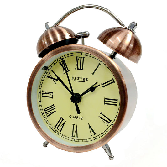 Bell Style Table Alarm Clock - Brass