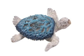 Blue Turtle with White Coral Décor - 21CM