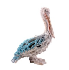 Standing Pelican with Blue and White Coral Décor - 35CM