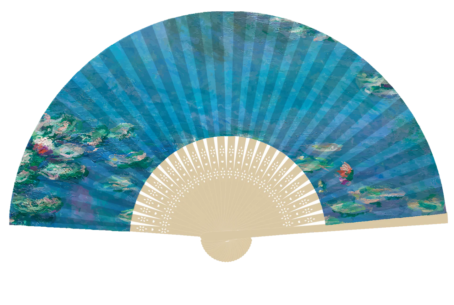 Monet's Water Lilies - Bamboo Fan