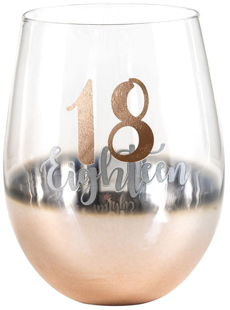18 Rose Gold Stemless Wine Glass