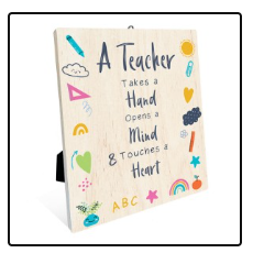 Teacher Heart Ceramic Plaque - 12 x 14CM