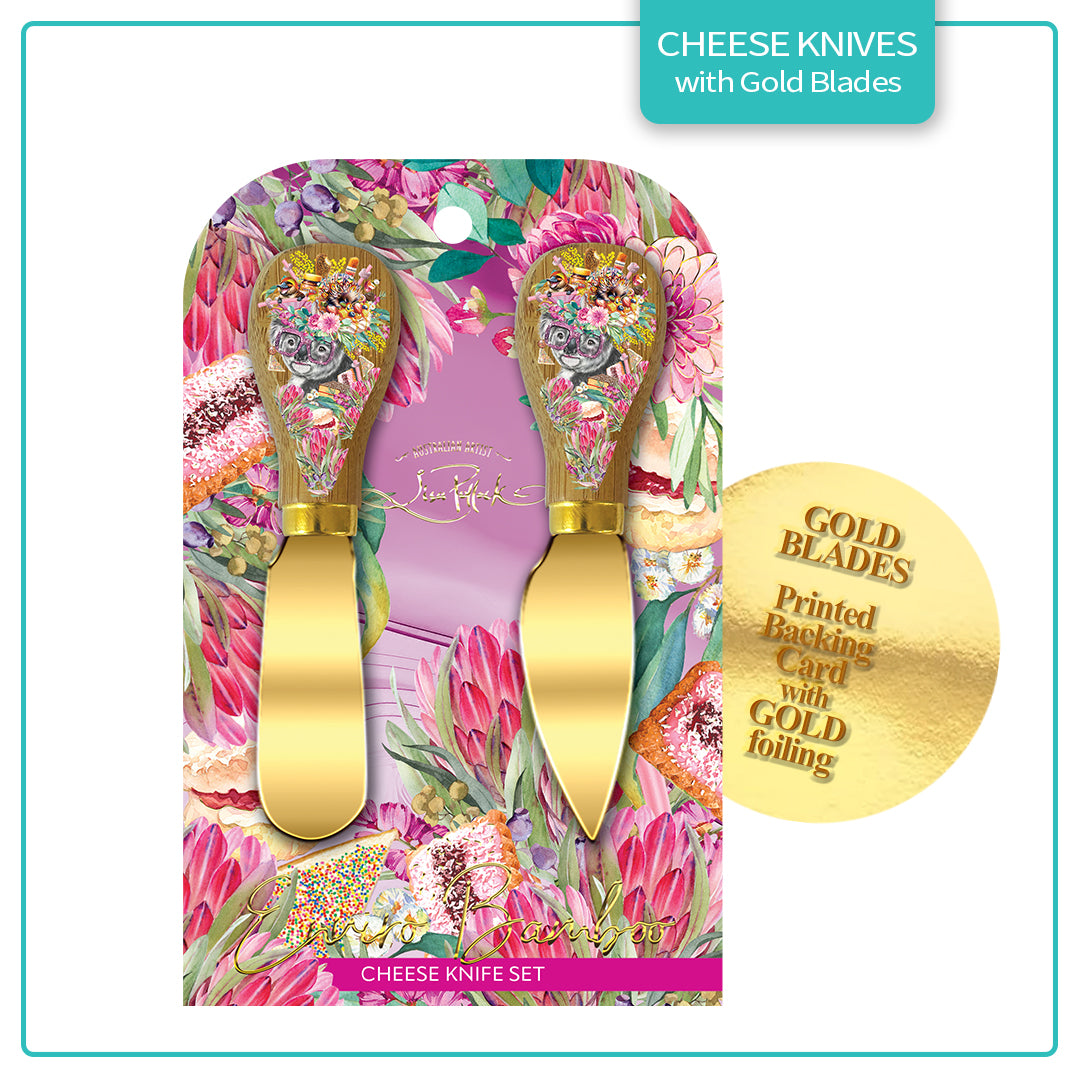 Cheese Knives with Bamboo Handles|  Set of 2 | Lisa Pollock