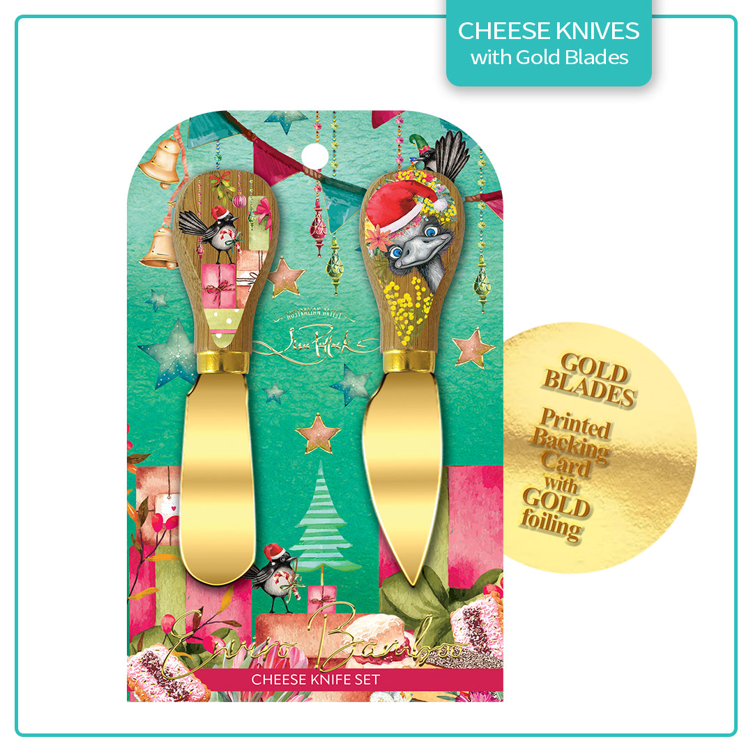 Cheese Knives with Bamboo Handles|  Set of 2 | Lisa Pollock