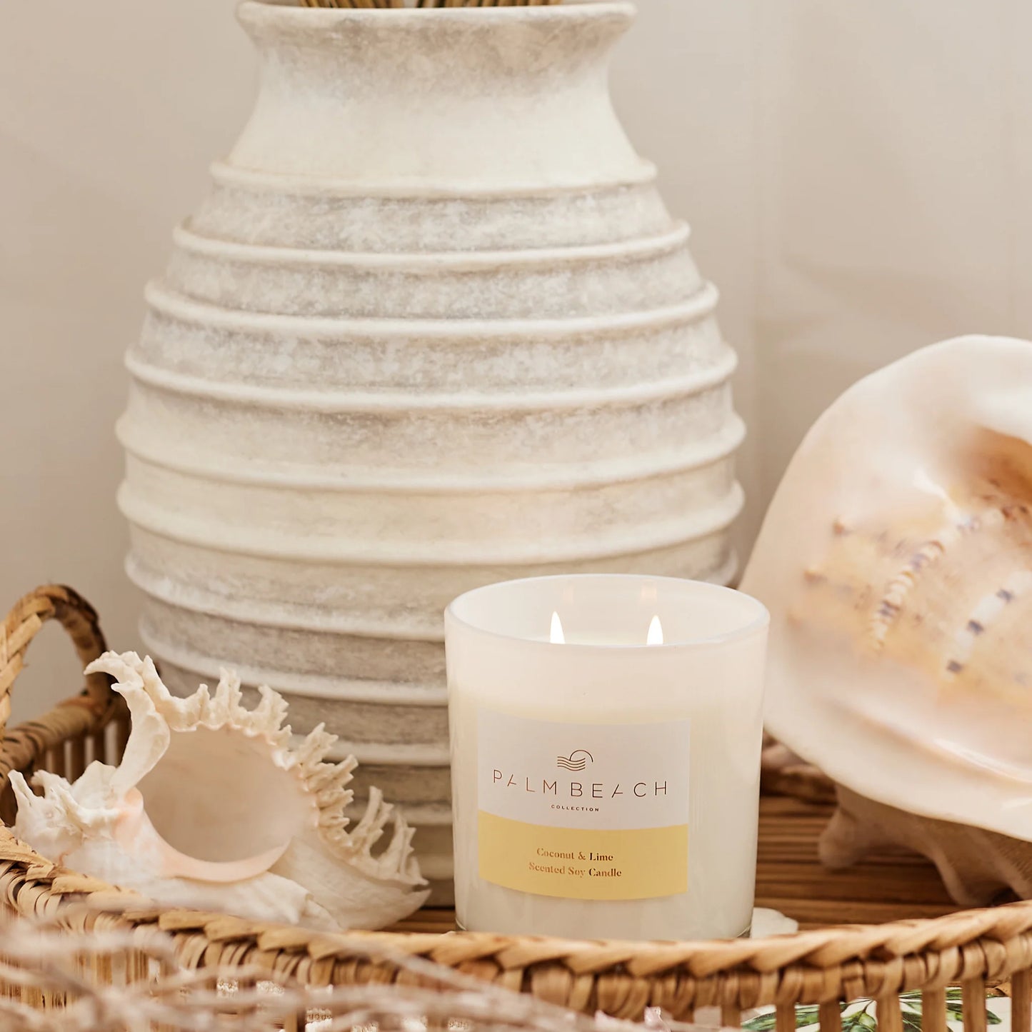 Coconut & Lime Scented Candle 420g | Palm Beach