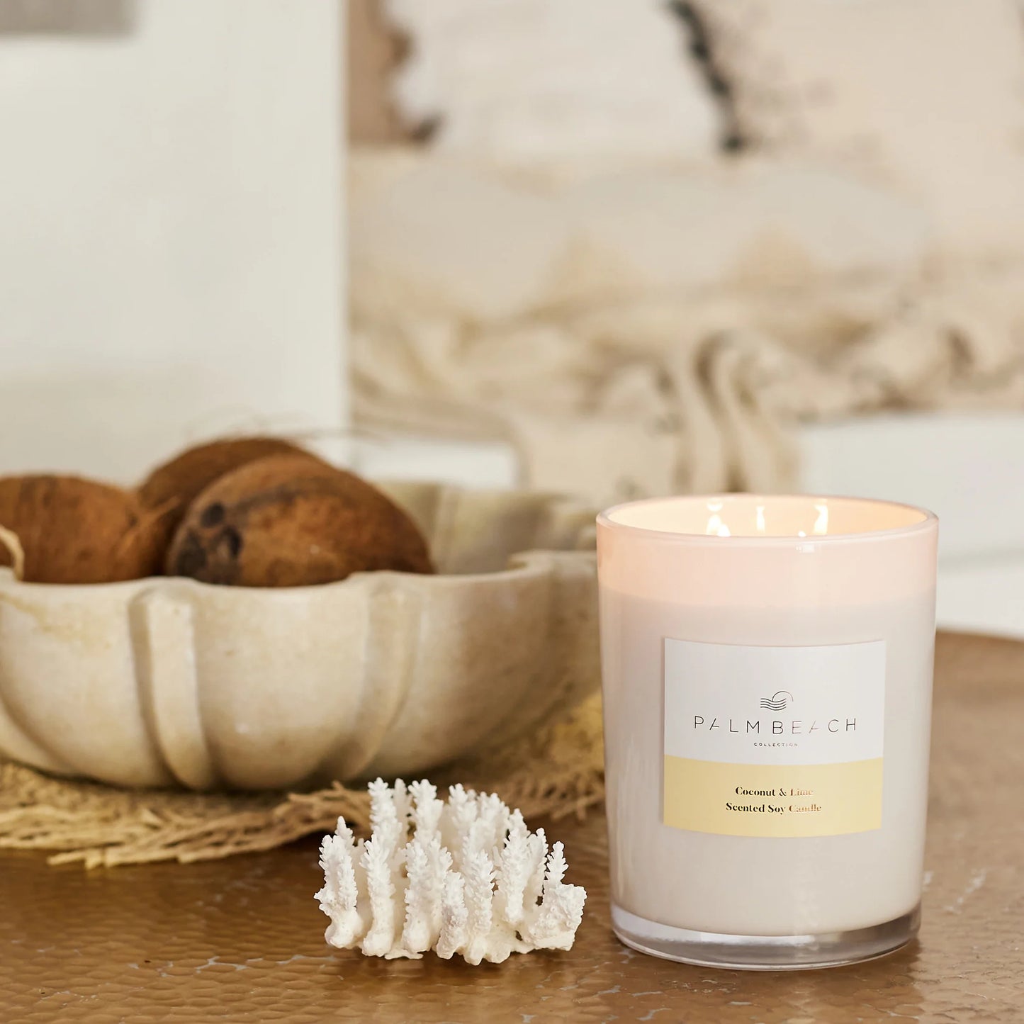 Coconut & Lime Scented Candle 850g | Palm Beach
