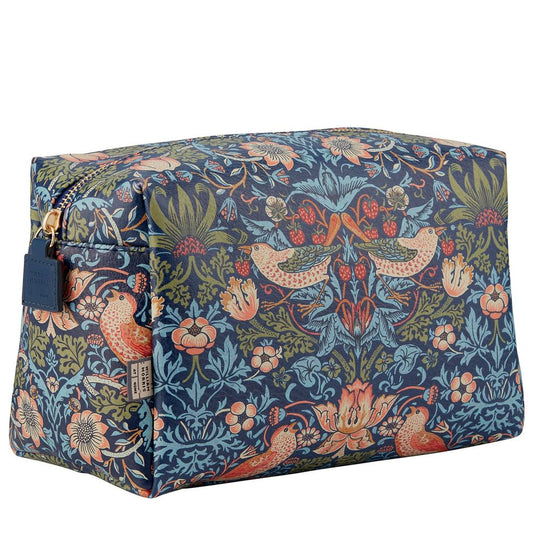 Strawberry Thief Large Toiletry Bag Blue | William Morris at Home