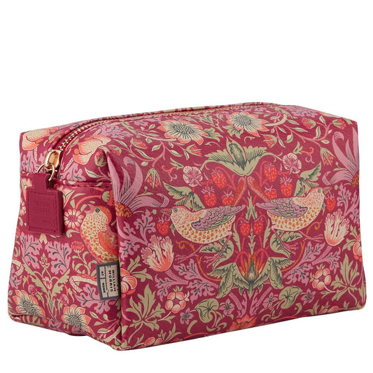 Strawberry Thief Medium Toiletry Bag Red | William Morris at Home