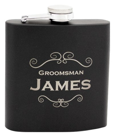 Laserable Matte Black Flask 6oz