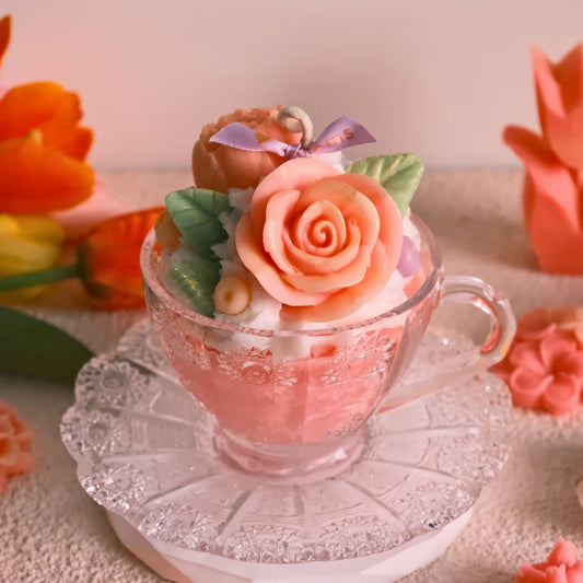 Flower Premium Vintage Tea Cup Candle | Miss Blooms