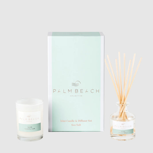 Sea Salt Mini Candle & Reed Diffuser Gift Pack | Palm Beach