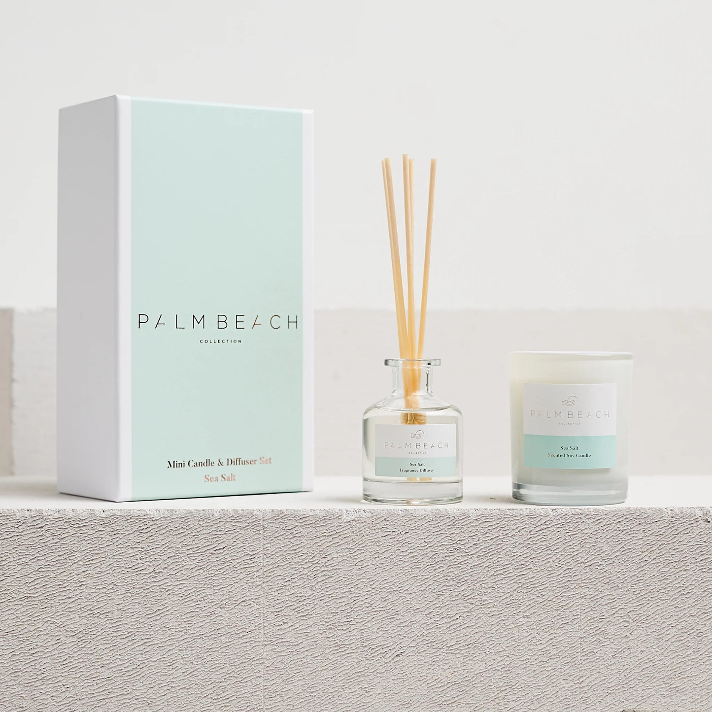 Sea Salt Mini Candle & Reed Diffuser Gift Pack | Palm Beach