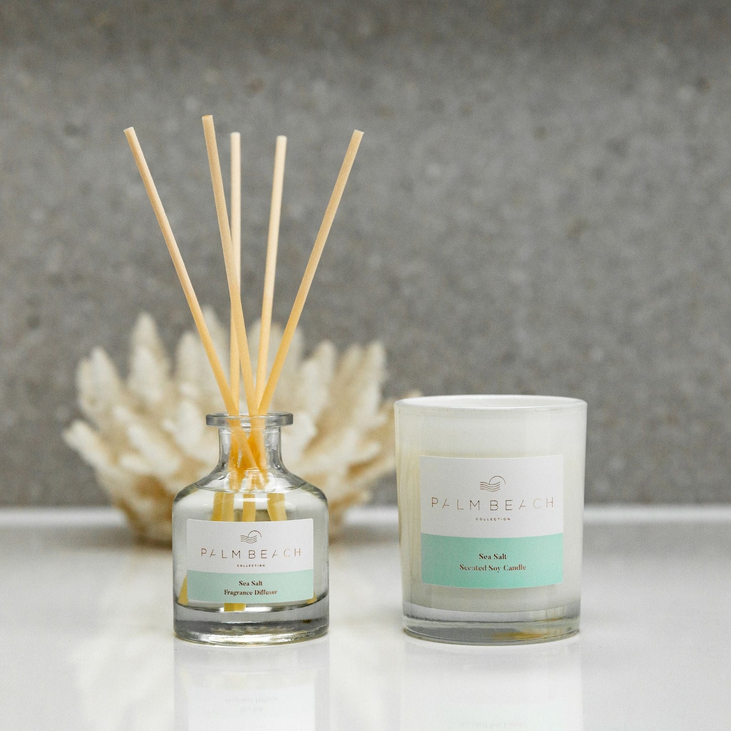 Sea Salt Mini Candle & Reed Diffuser Gift Pack | Palm Beach