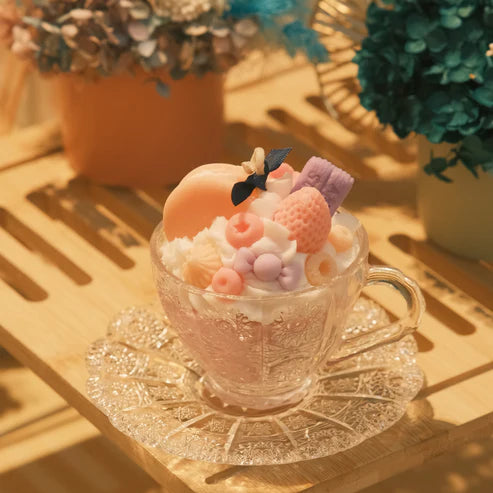 Gourmet Dessert Candle in Vintage Teacup Set | Miss Blooms
