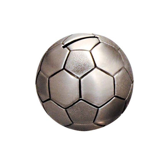 Soccer Ball - Money Box - Pewter Finish